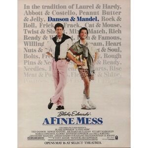 A Fine Mess Movie Ted Danson Howie Mandel Blake Edwards Film Print Ad 1986